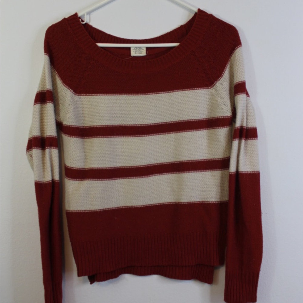 Red and white striped sweater